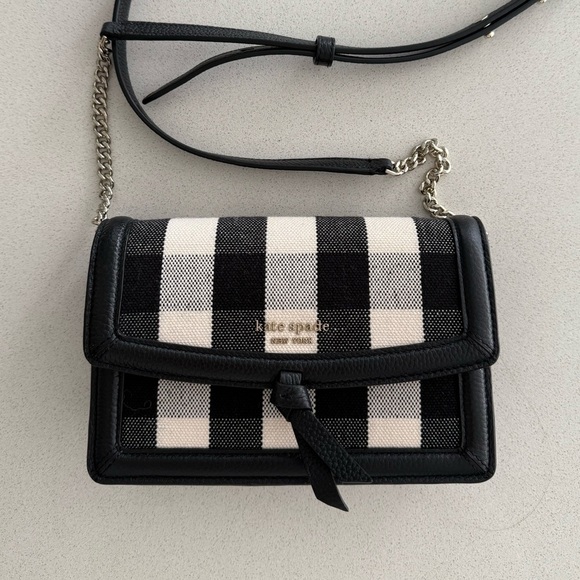 NWT Kate Spade Black and White Checkered Crossbody Bag - Picture 1 of 12